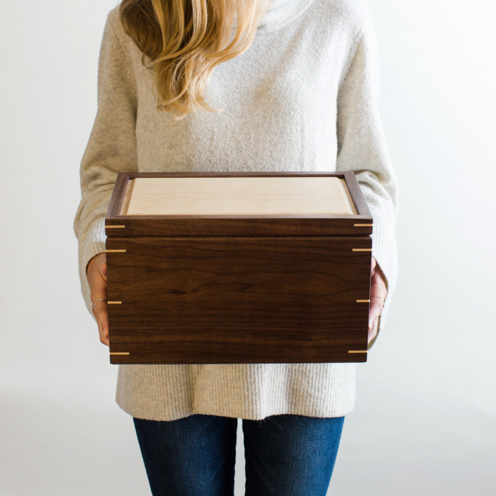Large Size Keepsake Memory Box Personalized Walnut With Hard Maple Wood Mad Tree Woodcrafts®