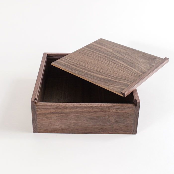 Walnut box with custom inlaid lid.