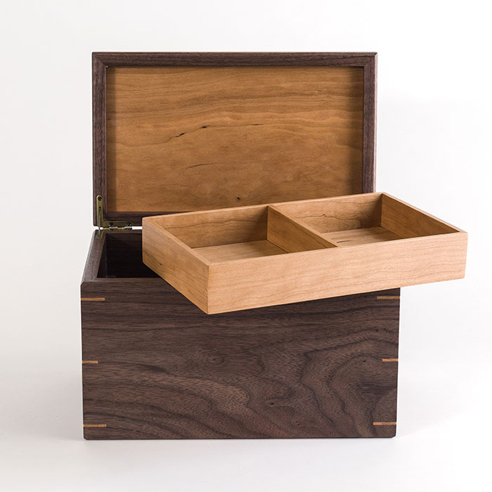 Large Size Keepsake Memory Box – Personalized – Walnut with Cherry Wood ...