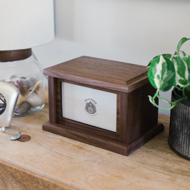 wooden pet urn